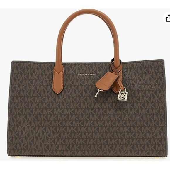 Michael Kors Scarlett Medium Satchel Gold-Tone Hardware/Brown/Acorn Handbag - Picture 1 of 4